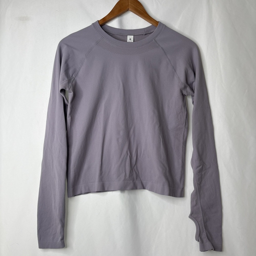 Yogalicious Lux L‎ Pullover Long Sleeve Athleisure Lavendar Purple Stretch Top